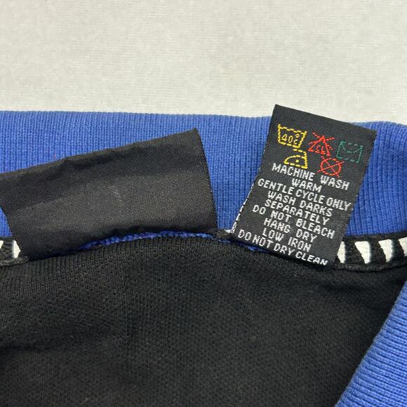 VTG Greg Norman Polo Mens L Shark Wrap Around Colorblock Shirt 90s Red Blue Blac - Picture 10 of 12